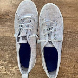 Silver Sperry Slip-Ons